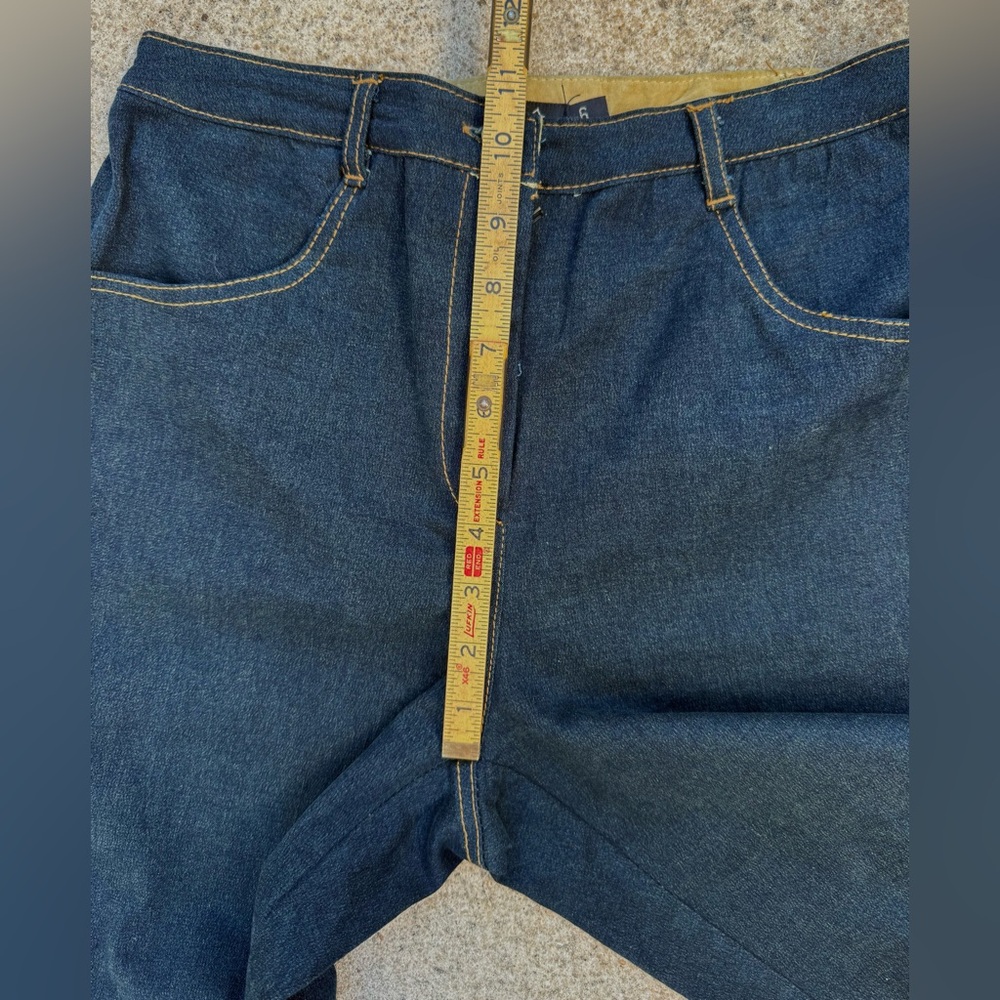 Taiga Women’s Western cowgirl Blue Denim Capri Pearls Suede Fringe Jeans Size 6 - Picture 10 of 11